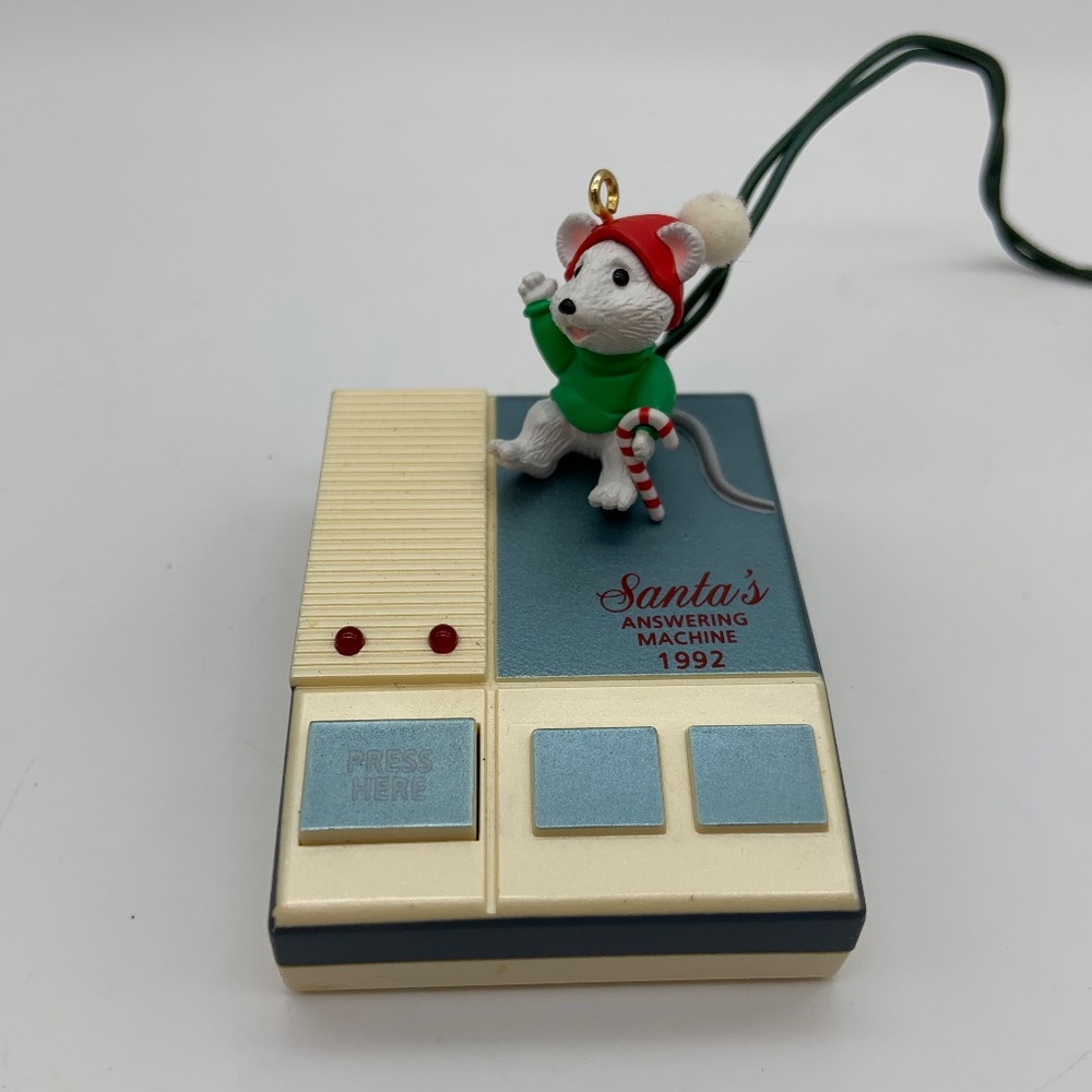 VTG '92 Hallmark Magic Santa's Answering Machine Christmas Ornament UNTESTED